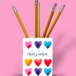Color Heart Pencil Holder