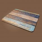 Teal Old Wood Business Mouse Pad