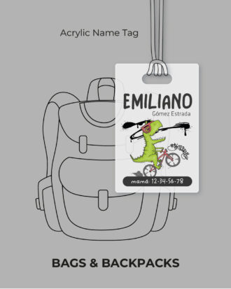 Biker Rex Acrylic Name Tag