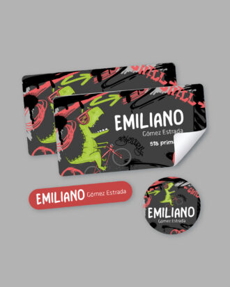 Biker Rex School Stickers