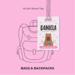 Capibara Coffe Acrylic Name Tag