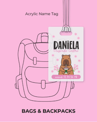 Capibara Coffe Acrylic Name Tag