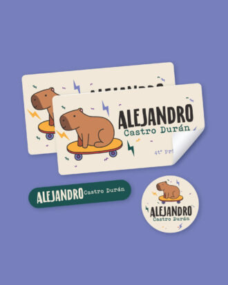 Capibara Skater School Stickers