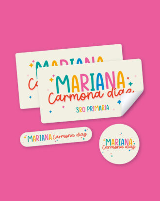 Colored Stars School Stickers