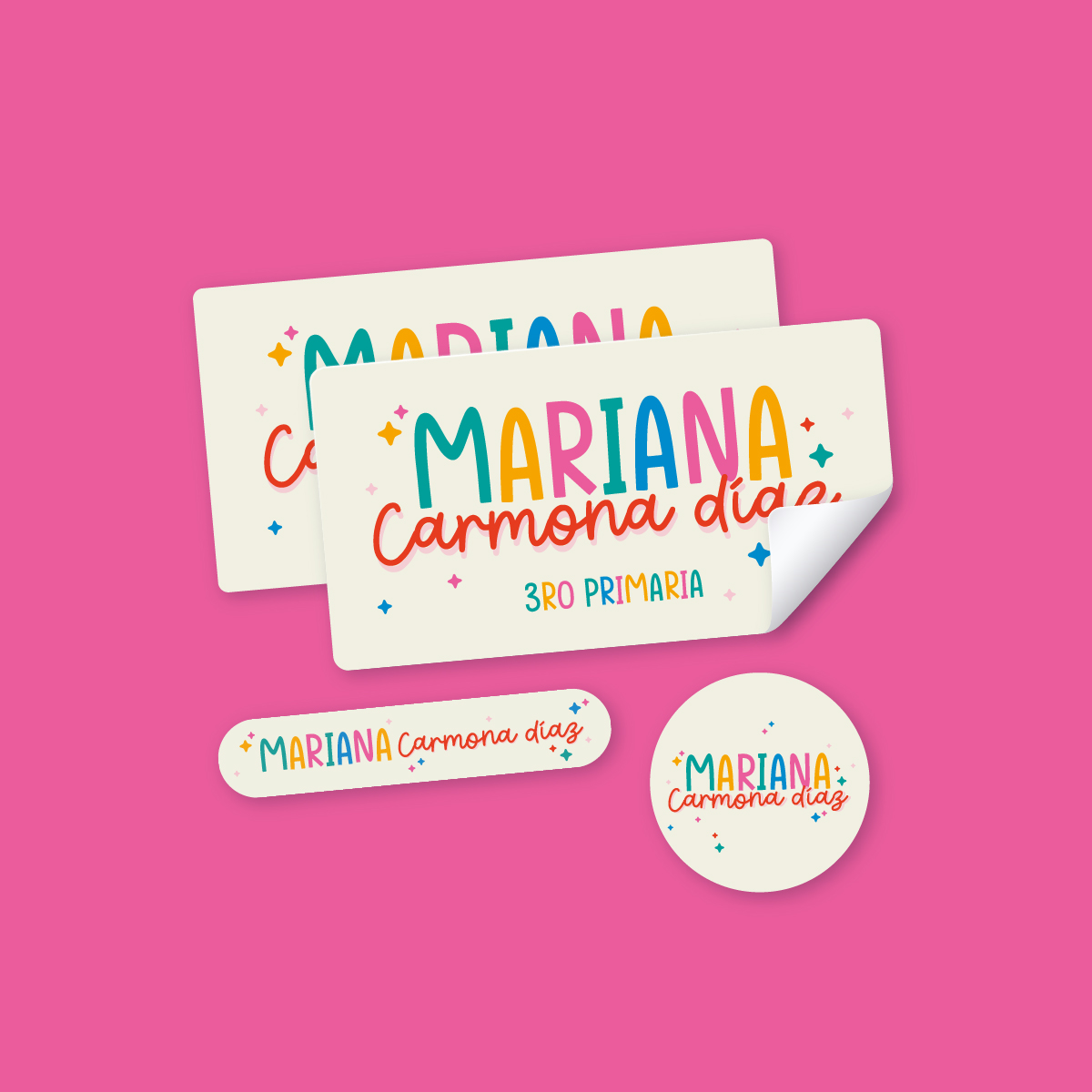 Colored Stars School Stickers