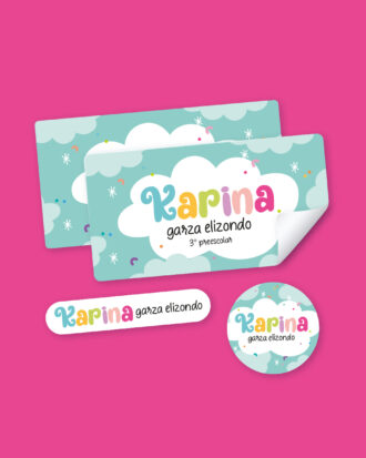 Colorful Cloud  School Stickers