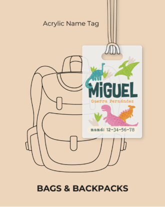 Dinos Acrylic Name Tag