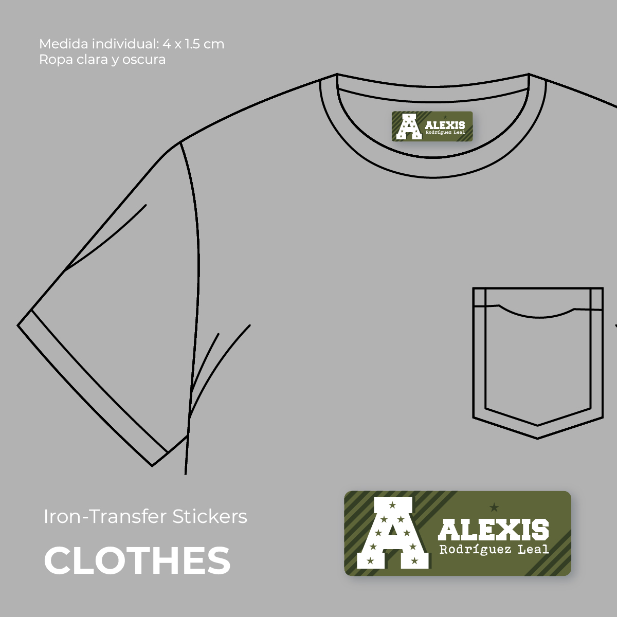 Green Army Iron-transfer stickers - Imagen 2