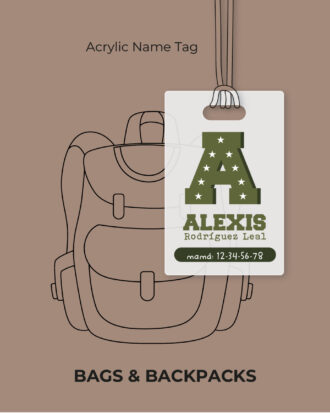 Green Army Acrylic Name Tag