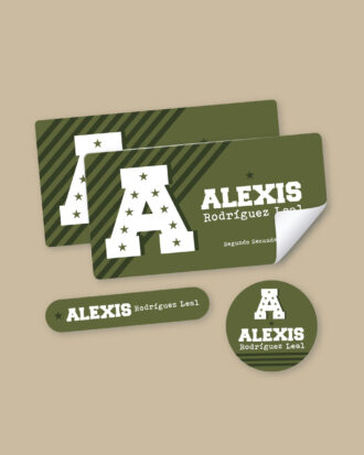 Green Army School Stickers