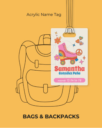 Groovy- Skaterollers Acrylic Name Tag