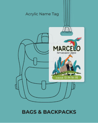 Happy  Jungle Acrylic Name Tag