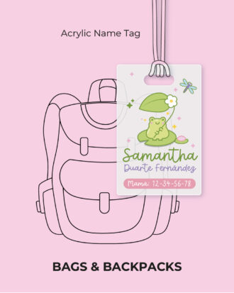 Lovely Frog Acrylic Name Tag