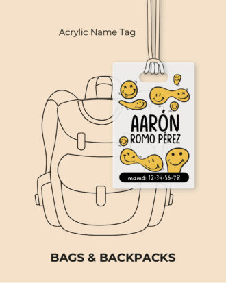 Melted Faces Acrylic Name Tag