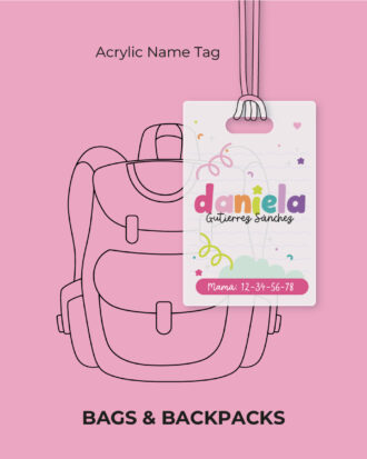 Rainbow Scketchbook Acrylic Name Tag
