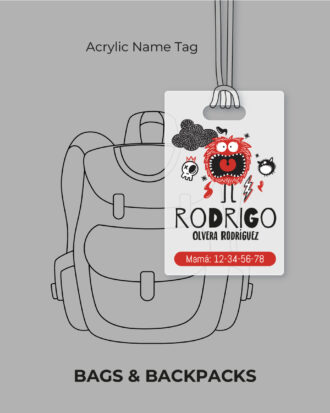 Red Monster  Acrylic Name Tag