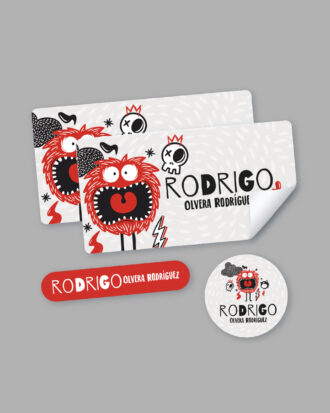 Red Monster School Stickers