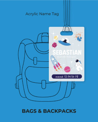 Space Icons Acrylic Name Tag