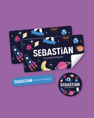 Space Icons School Stickers