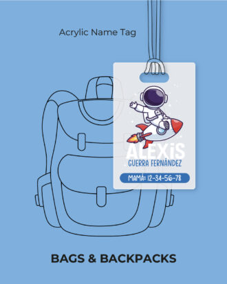 Space Rocket Acrylic Name Tag