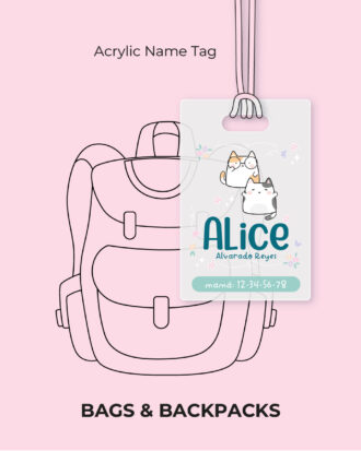 Two Kitties Acrylic Name Tag