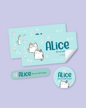 Two Kitties School Stickers