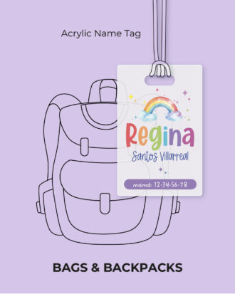 Watercolor Rainbow Acrylic Name Tag