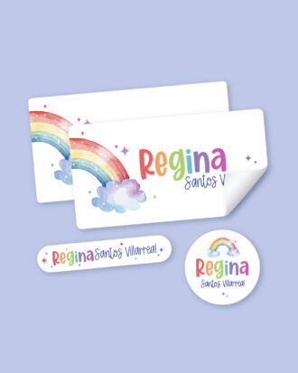 Watercolor Rainbow School Stickers