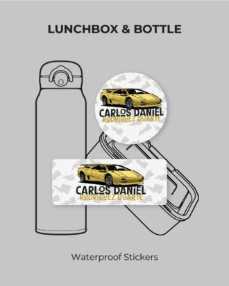 Yellow Lambo Waterproof Stickers