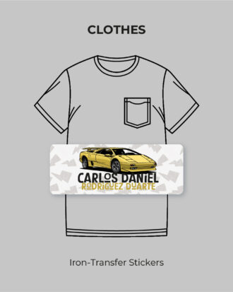 Yellow Lambo Iron-transfer stickers
