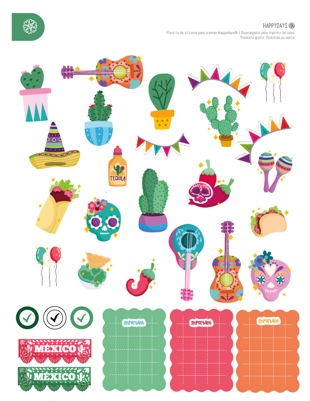 Viva Mexico Free Stickers for planners