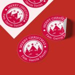 Christmas In Mountains Round Stickers