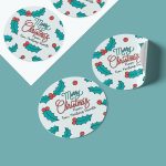 Mistletoe Pattern Round Stickers