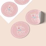 Oh Pink Deer! Round Stickers