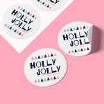 Holly Jolly Round Stickers