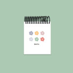 Colored flowers white Mini Notebook