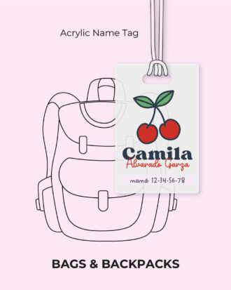Pink Cherry Acrylic Name Tag