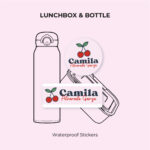 Pink Cherry Waterproof Stickers